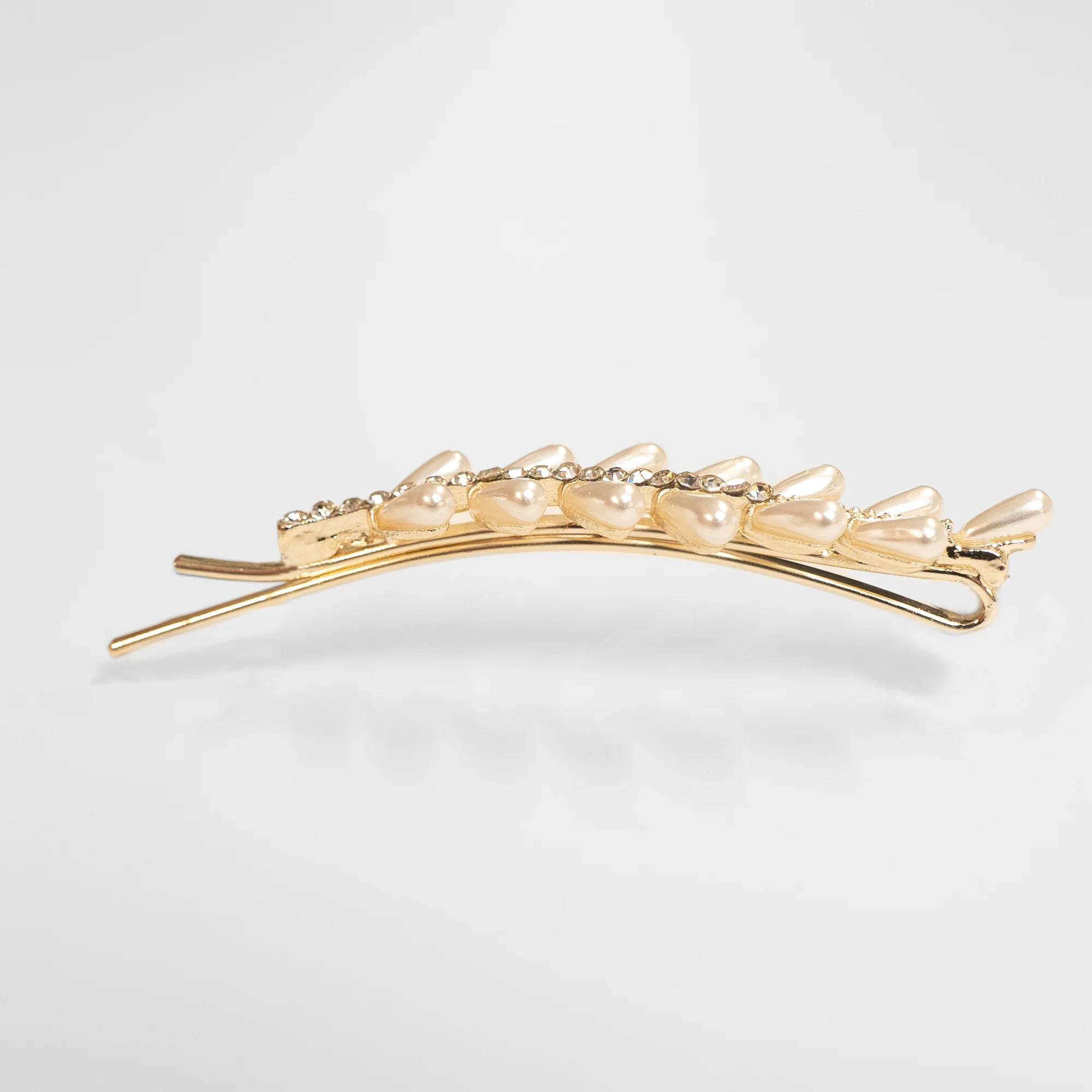 Crystal and Pearl Feather Hair Slide - Image 3