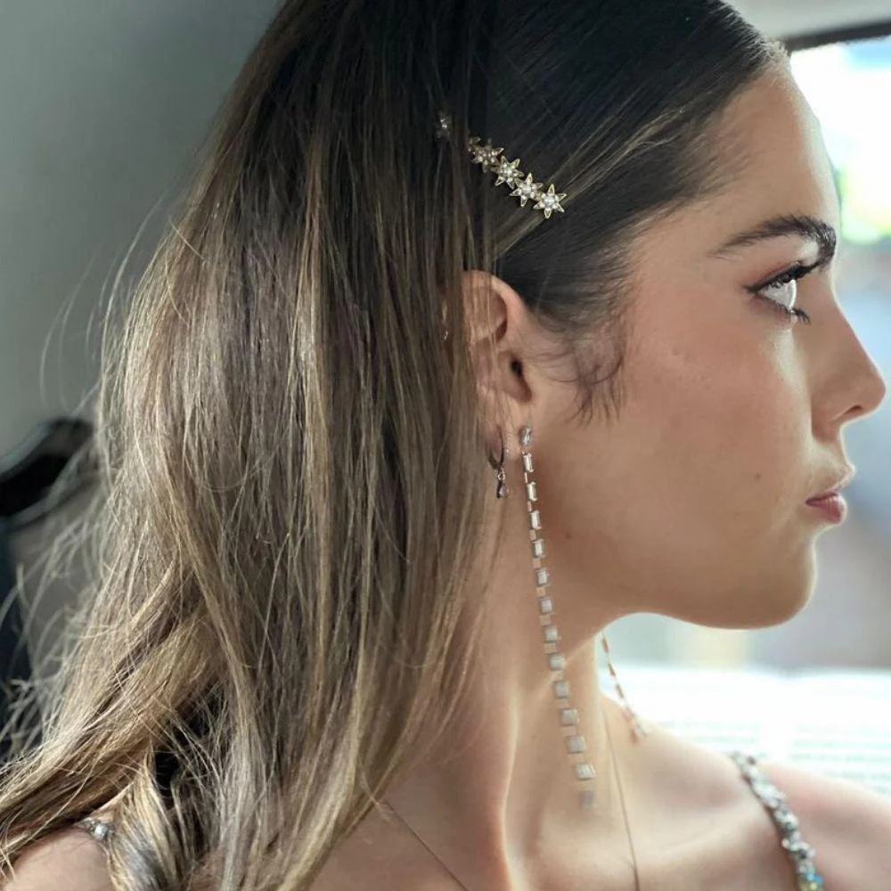Crystal and Pearl Star Hair Slide - Image 4