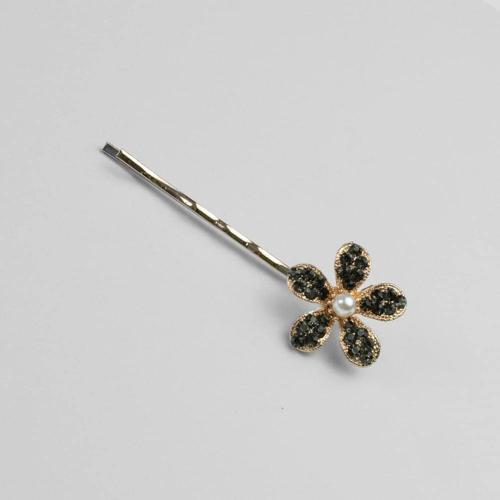 Crystal Pearl Flower Hair Slide - Image 5