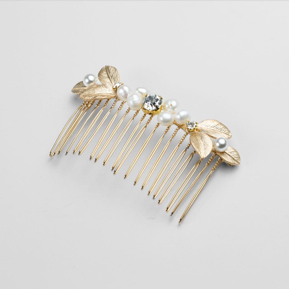 Floral Pearl & Crystal Hair Comb - Image 3