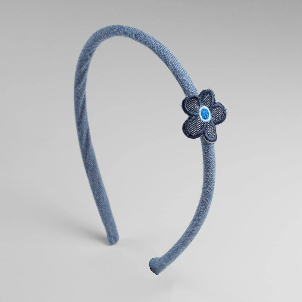 Handmade Children's Denim Flower Headband Set - Image 4