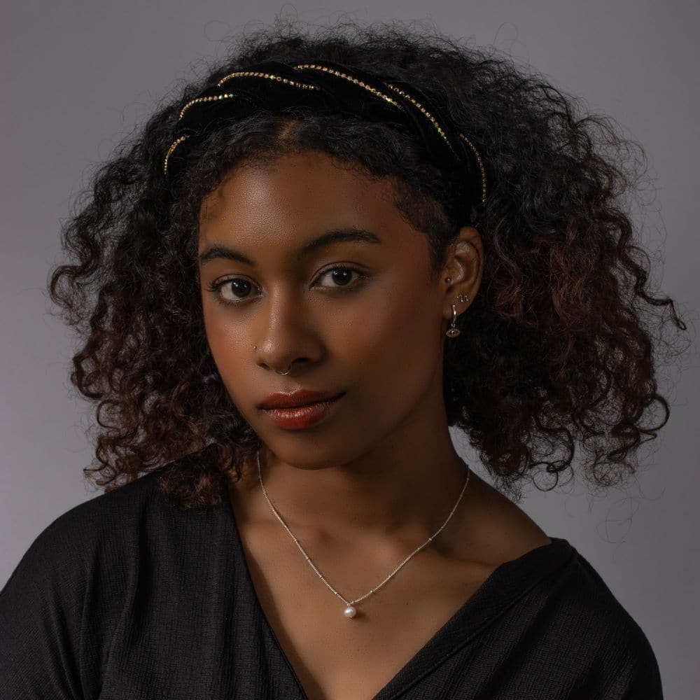 Handmade Crystal Velvet Twist Headband - Image 4