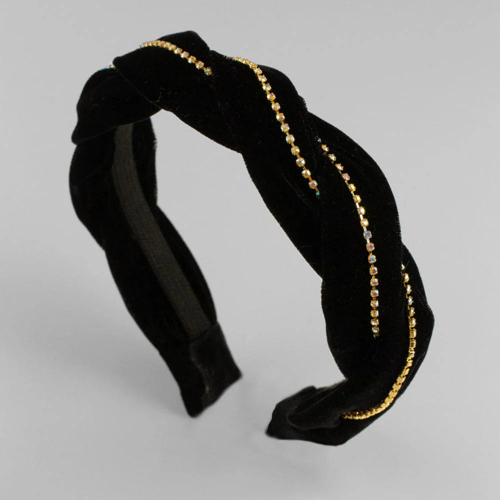 Handmade Crystal Velvet Twist Headband - Image 6