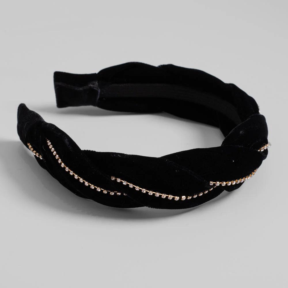 Handmade Crystal Velvet Twist Headband - Image 7
