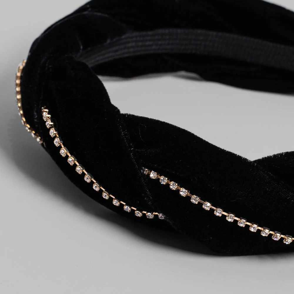 Handmade Crystal Velvet Twist Headband - Image 8