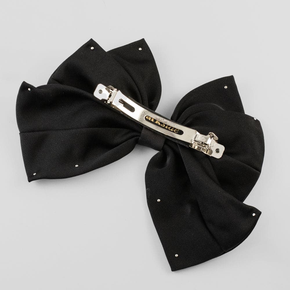 Large Fabric Pearl Bow Barrette - Image 7