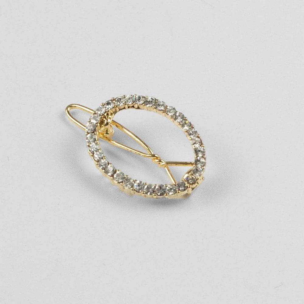 Mini Crystal Oval Hair Clip - Image 9