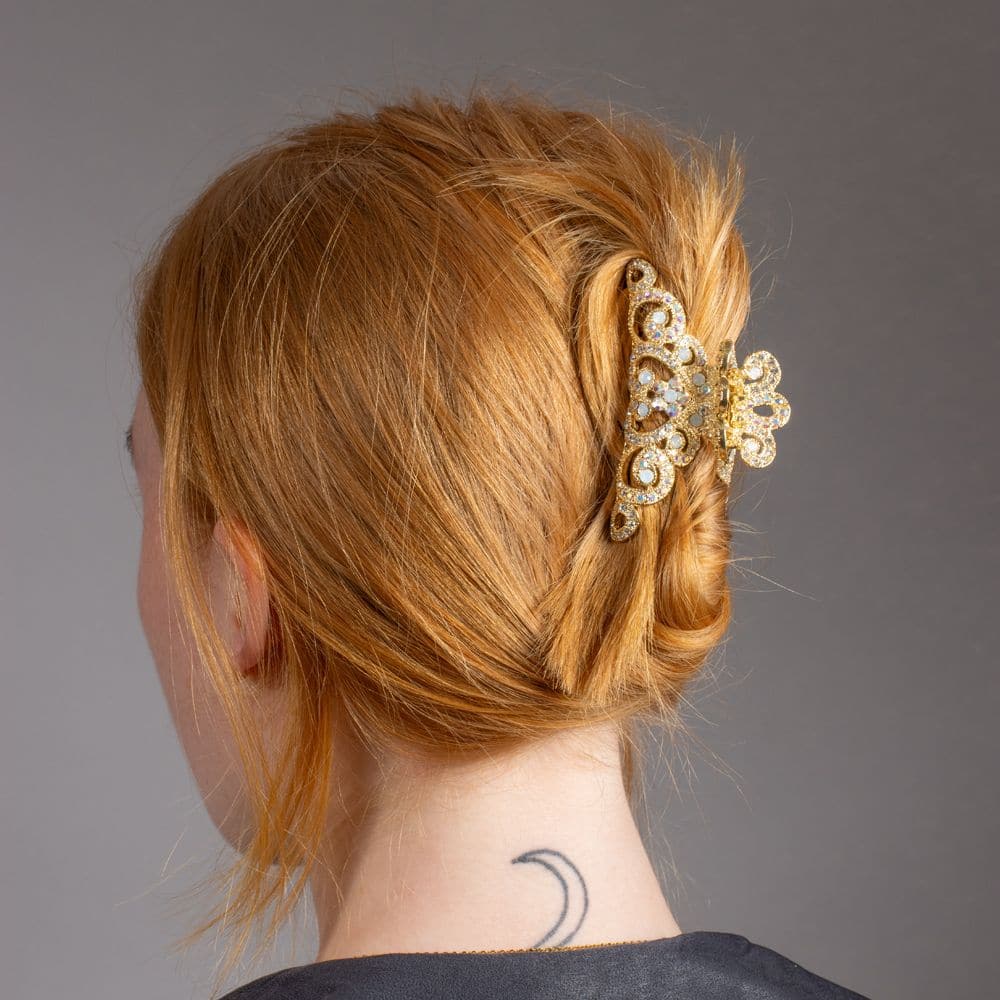 Small Crystal Crown Hair Claw Clip - Image 4
