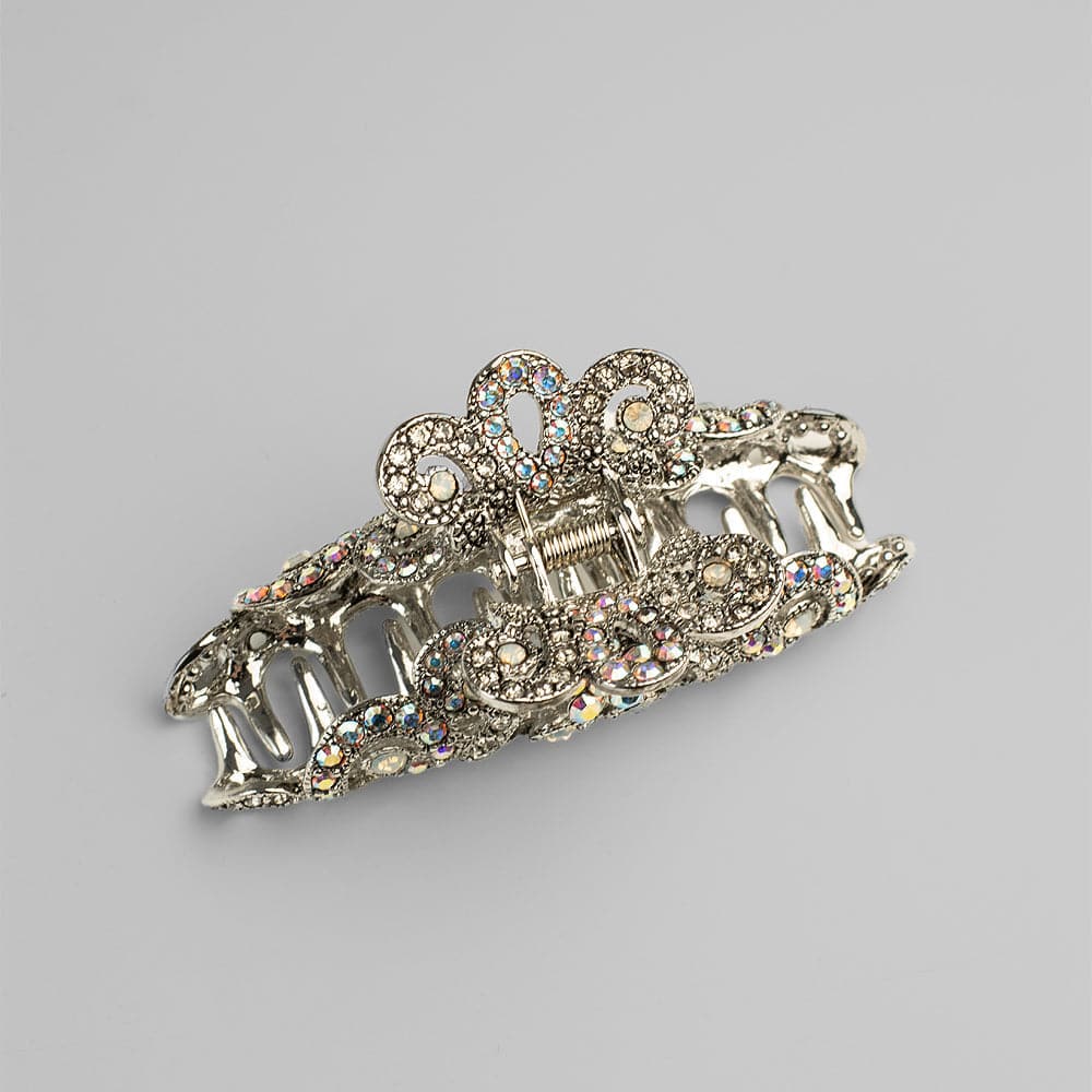Small Crystal Crown Hair Claw Clip - Image 5