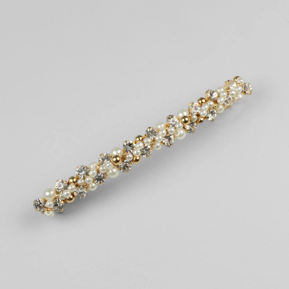 Crystal & Pearl Mixed Barrette Clip - Image 4