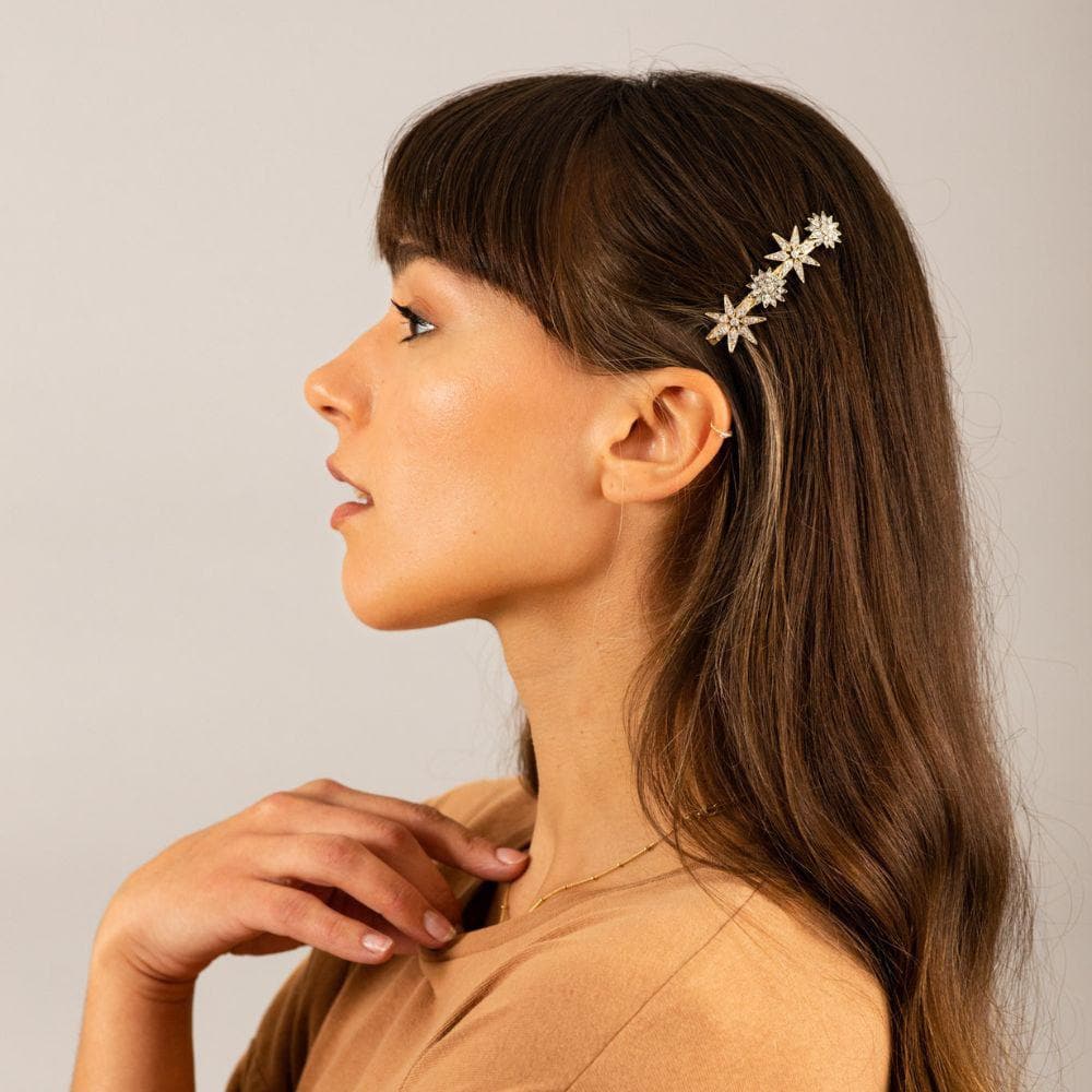 Crystal Ornate Star Barrette Clip - Image 3