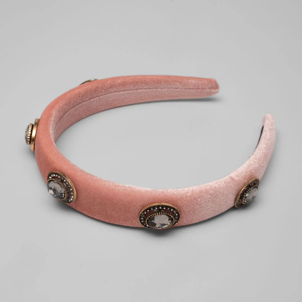 Crystal Studded Velvet Headband - Image 2