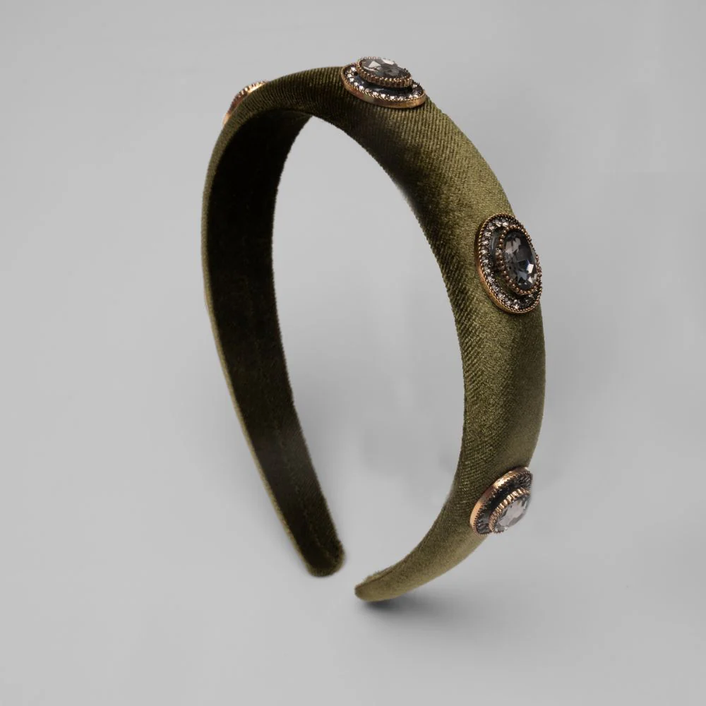 Crystal Studded Velvet Headband - Image 3