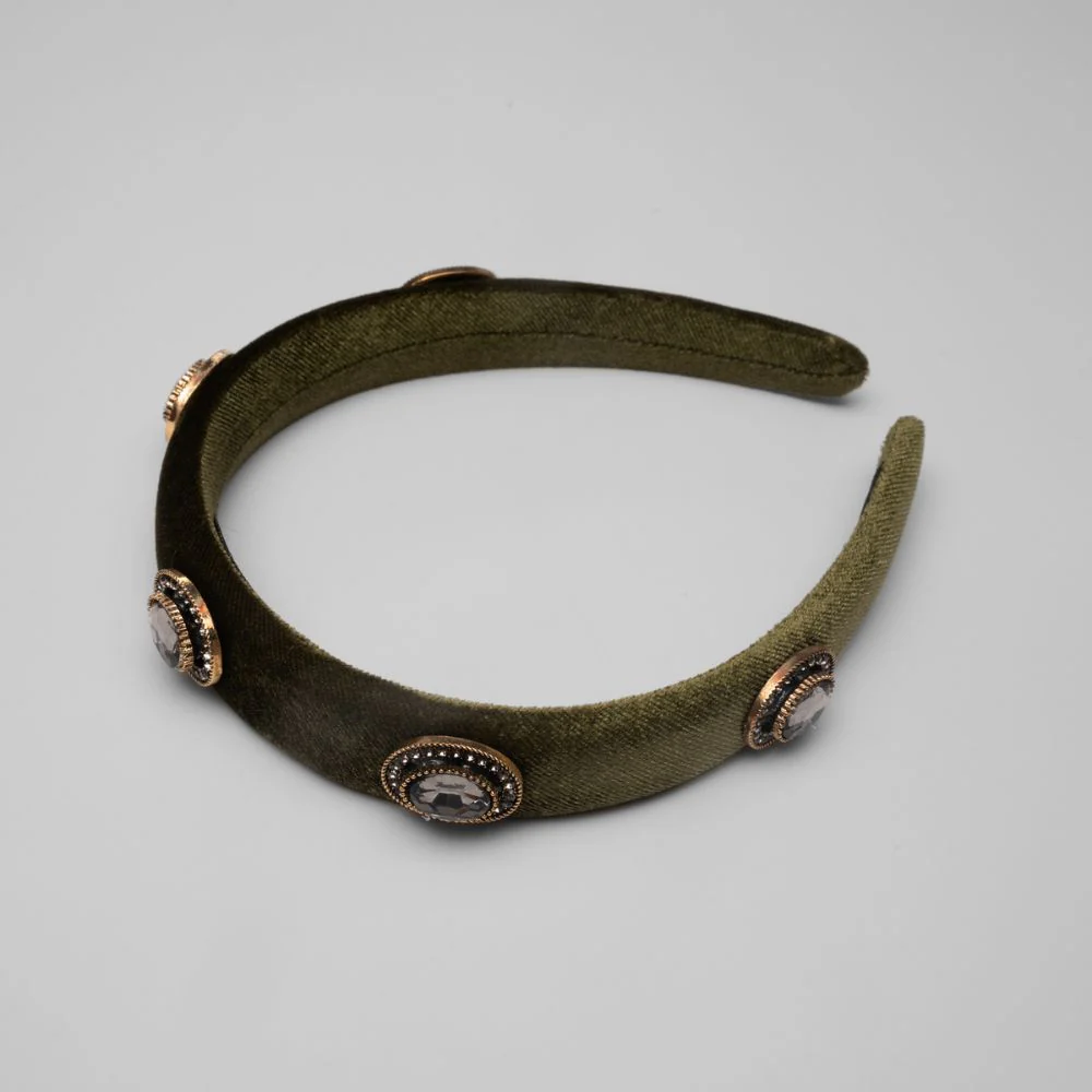 Crystal Studded Velvet Headband - Image 4