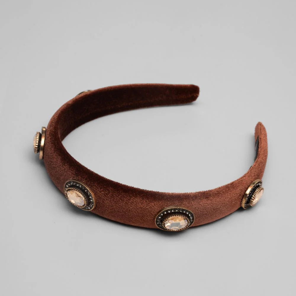 Crystal Studded Velvet Headband - Image 6