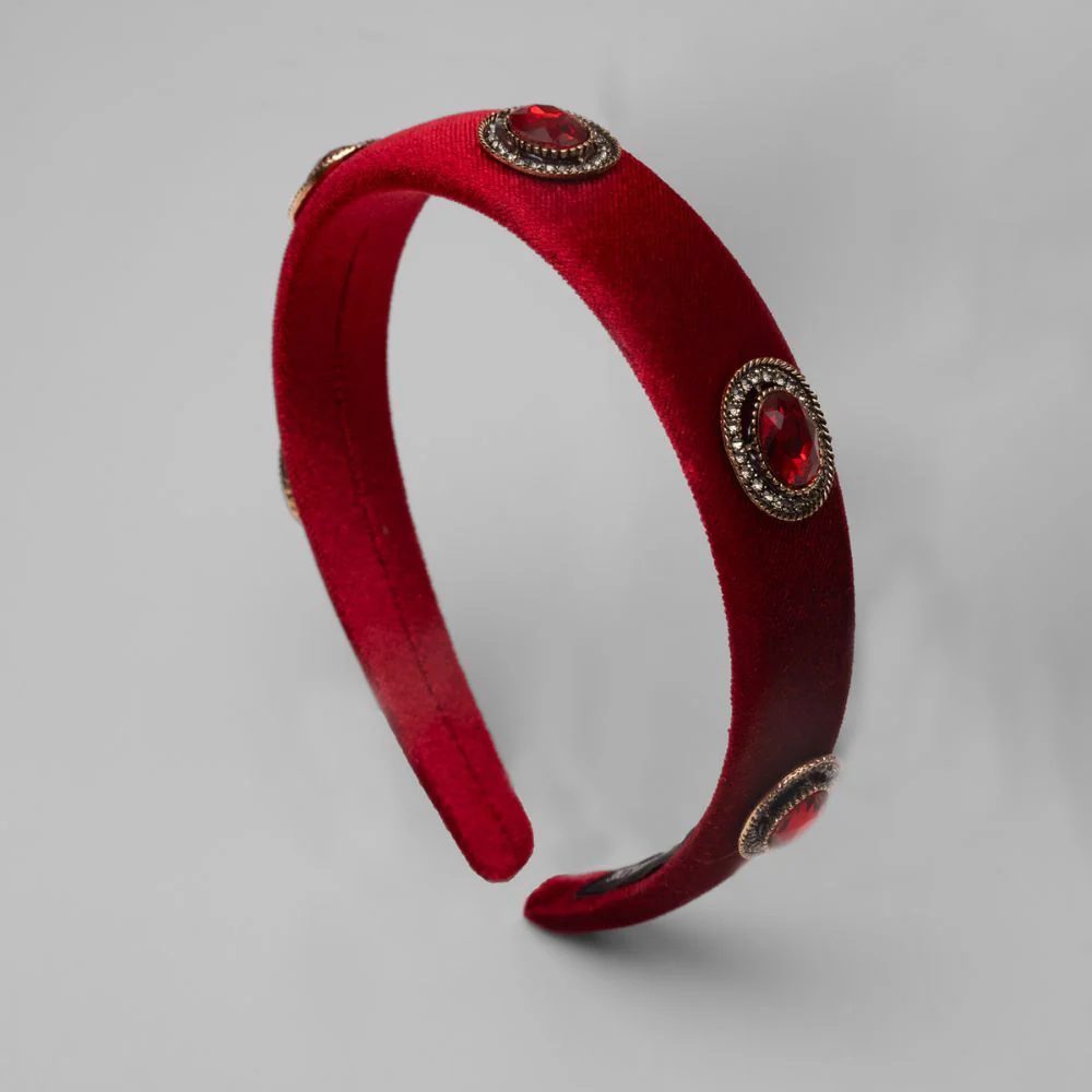 Crystal Studded Velvet Headband - Image 7