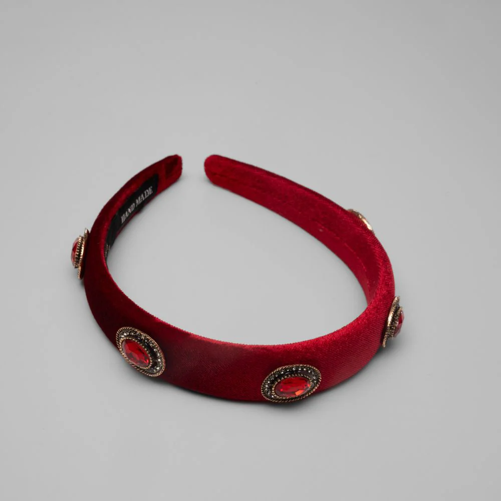 Crystal Studded Velvet Headband - Image 8